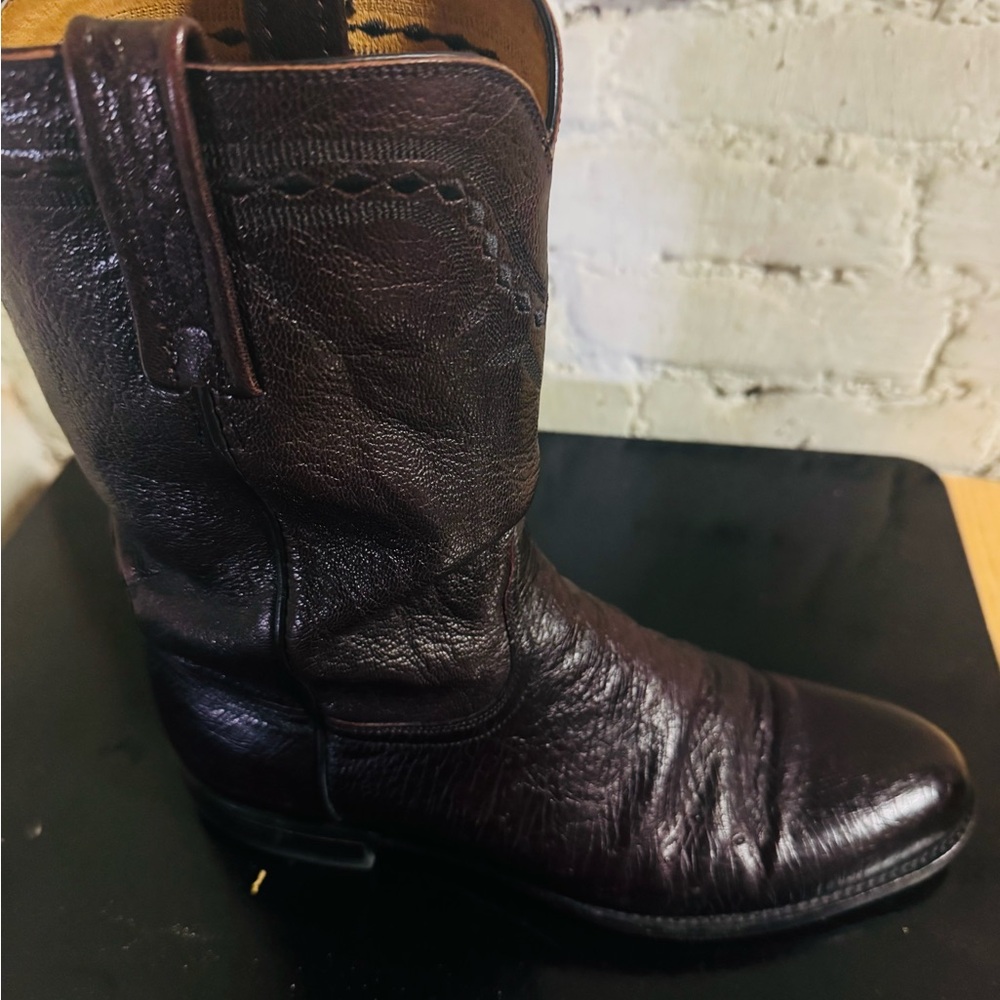 Men's Brown Leather Boots - Picture 3 of 13